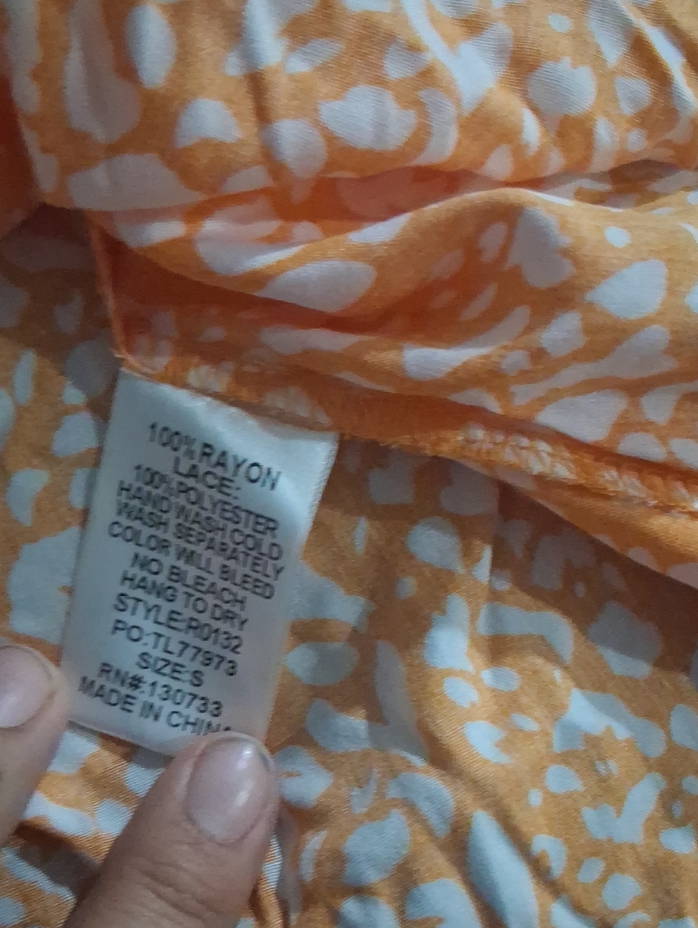 Umgee Orange Embroidered Floral Pom-Pom Sleeve Blouse Size Small - Picture 7 of 9